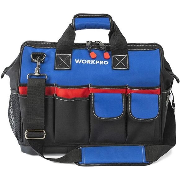 WORKPRO 18-inch Tool Bag Close Top Wide Mouth Storage w/ Sturdy Waterproof Base - Picture 8 of 8